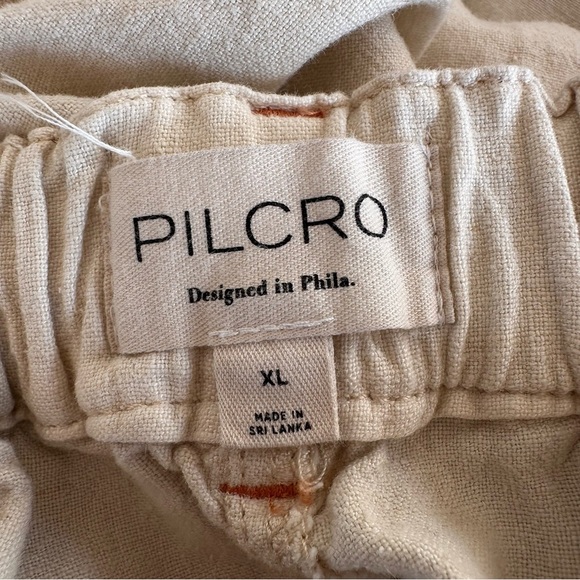 Anthropology Pilcro Slim Linen Blend Beach Cream Cargo pants size XL - Picture 6 of 7